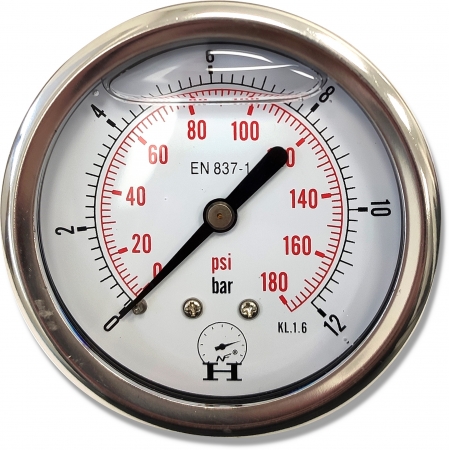 MANOMETR CIŚNIENIOMIERZ 0 - 12 BAR PRZYŁĄCZE TYŁ